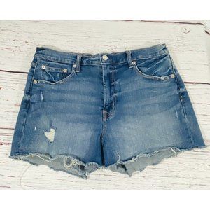 Gap Denim Jean Shorts Medium Wash Cut Off Distressed Size 31 Inseam 3”